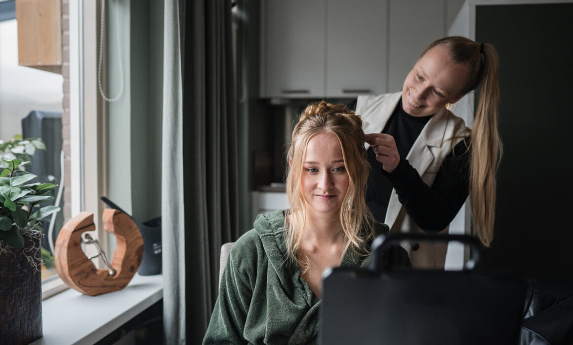 Fotograaf, bruiloft, ochtend
